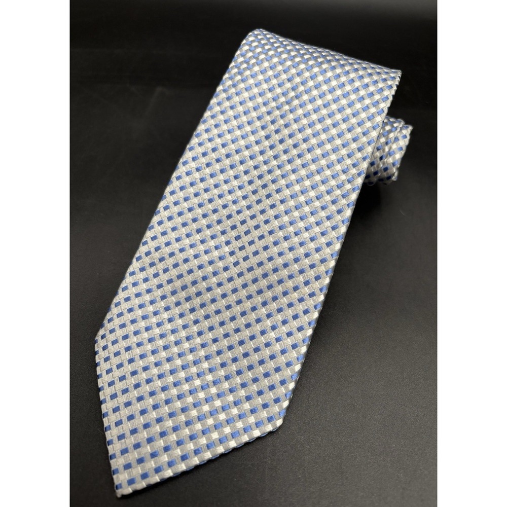 Donald Trump Men's Tie Blue Gray 100% Silk Signature Collection 62" Geometric